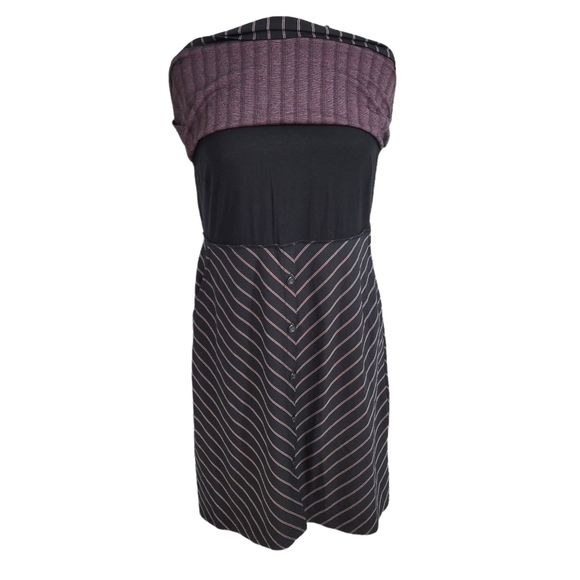 J. Jill Black Chevron Striped Everyday Ponte Dress - Picture 5 of 8